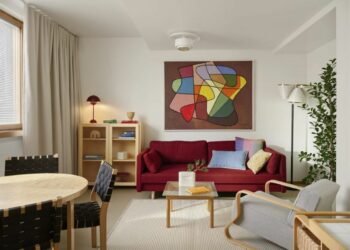 The unique apartments are decorated partly with the building’s original furniture. Photo: Riikka Katinkoski